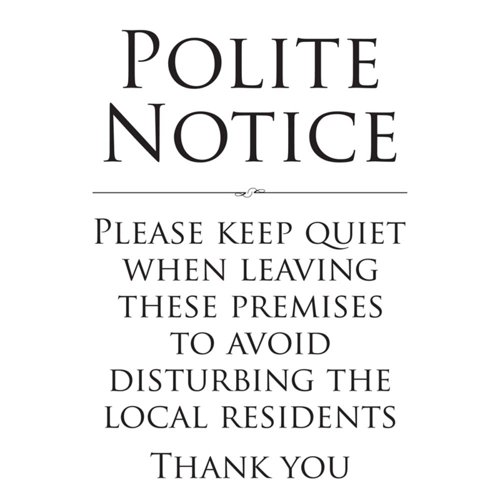 Aluminium Look Keep Quiet When Leaving Sign A4