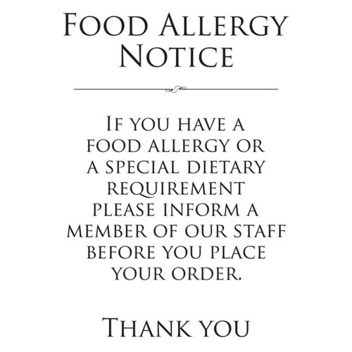 Aluminium Look Food Allergy Sign A4