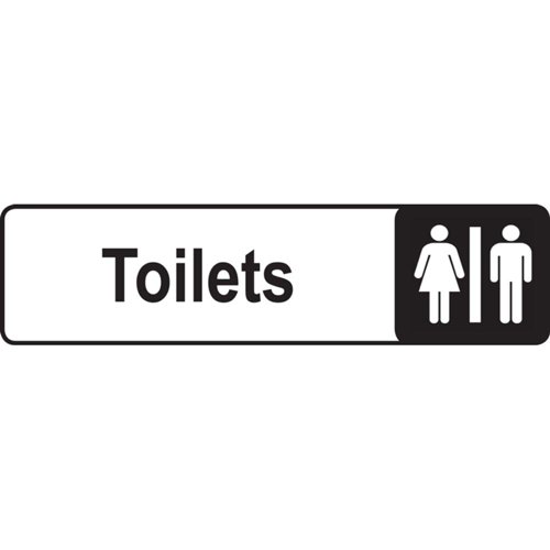 Aluminium Look Toilets Sign 175x45mm