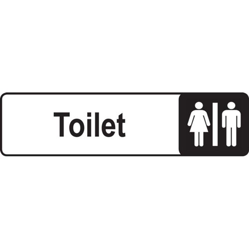 Aluminium Look Toilet Sign 175x45mm