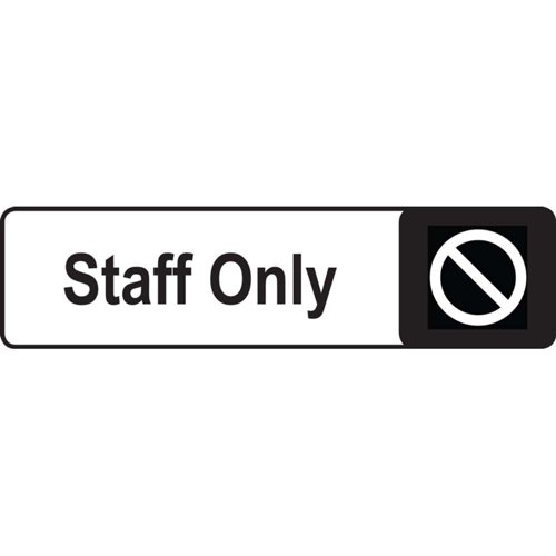 Aluminium Look Staff Only Sign 175x45mm