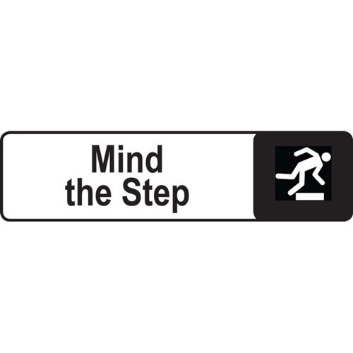 Aluminium Look Mind The Step Sign 175x45mm