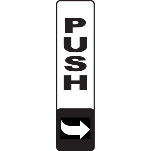 Aluminium Look Push Vertical Sign 45x175mm
