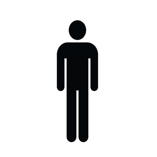 Aluminium Look Mens Toilet Sign 100mm Diameter