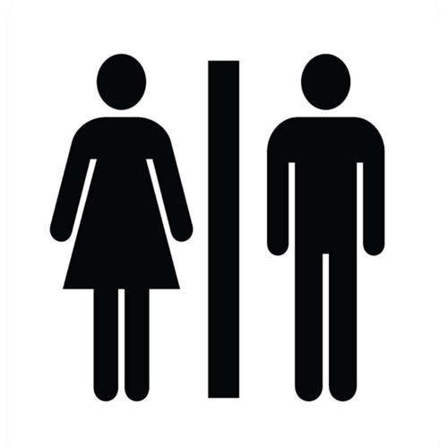 Aluminium Look Toilets Mixed Use Sign 100mm Diameter