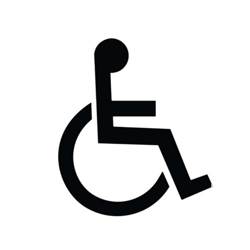 Aluminium Look Wheelchair Sign 100mm Diameter