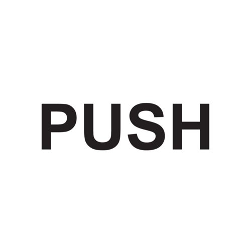 Aluminium Look Push Sign 100mm Diameter
