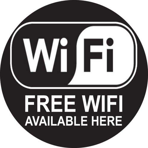 Aluminium Look Free Wi-Fi Sign 100mm Diameter