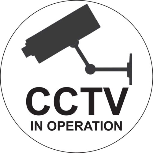 Aluminium Look CCTV Sign 100mm Diameter