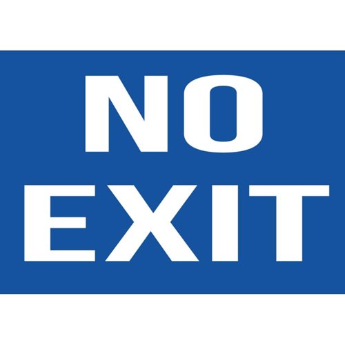 No Exit Sign A4 Self-Adhesive