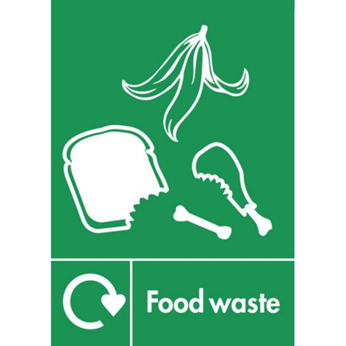 Food Waste Sign A5 Self-Adhesive