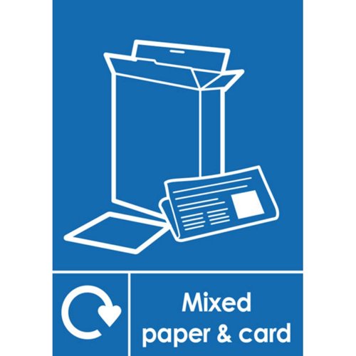 Paper and Card Waste Sign A5 Self-Adhesive
