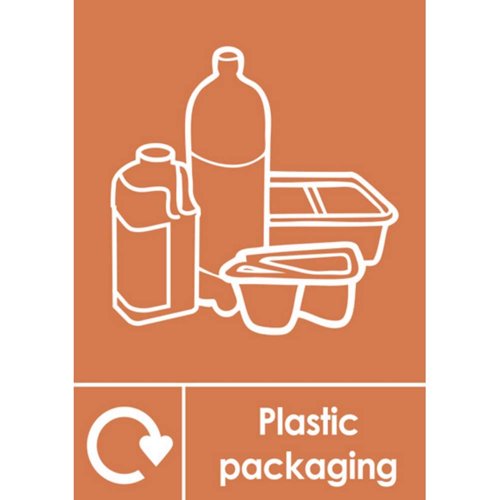 Plastic Packaging Waste Sign A5 Self-Adhesive