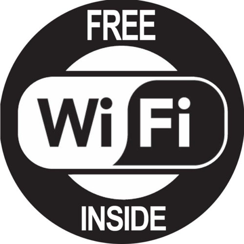 Free Wi-Fi Sign 100mm Diameter Self-Adhesive