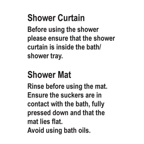 Shower Curtain Sign 50x75mm Self-Adhesive (Pack 5)