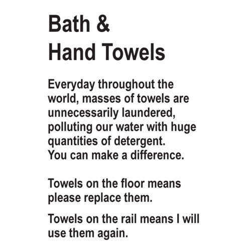 Bath Towels Sign 50x75mm Self-Adhesive (Pack 5)