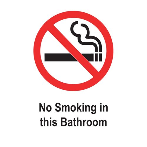 No Smoking in Bedroom Sign 50x75mm Self-Adhesive (Pack 5)