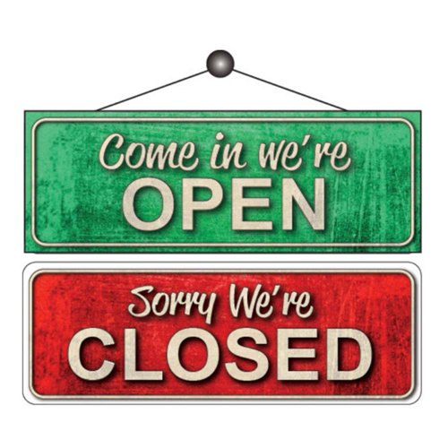 Open/Closed Sign 300x105mm Colour