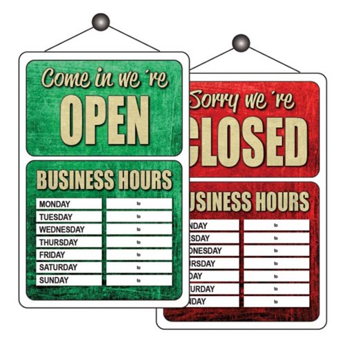 Open/Closed Hours of Opening Sign 200x300mm PVC