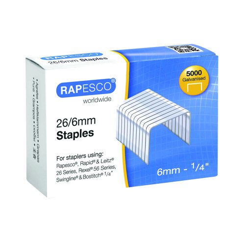 Rapesco Staples 6mm 26/6 (Pack 5000) S11662Z3