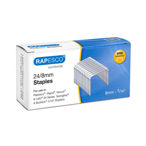 Rapesco Staples 8mm 24/8 (Pack 5000) S24807Z3