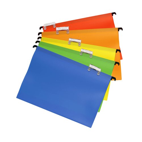 PVC Suspension Files Foolscap Assorted Colour (Pack 5)