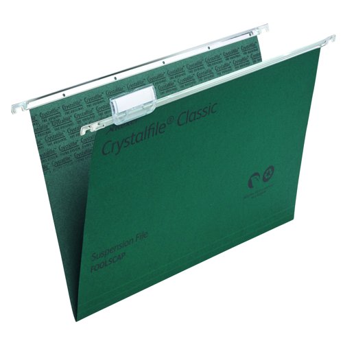 Rexel Crystalfile Suspension File Foolscap Standard Capacity Green (Pack 50) 78046