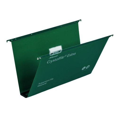 Rexel Crystalfile Extra Suspension File 50mm Green (Pack 25) 3000112