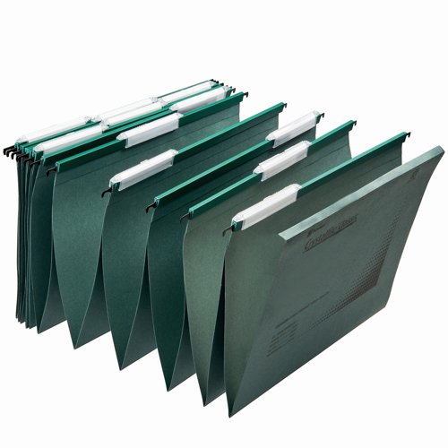 Rexel Crystalfile Linked Suspension File Foolscap Green (Pack 50) 78650