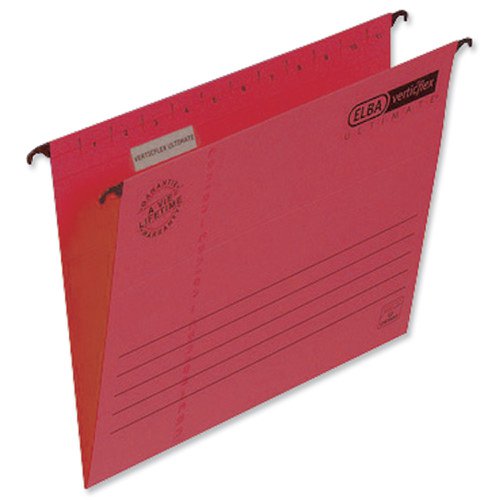 Elba Verticflex Ultimate Suspension File Foolscap Red (Pack 25) 100331172