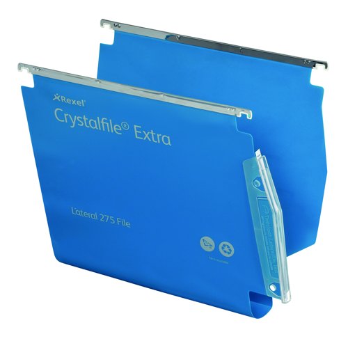 Rexel Crystalfile 275 Extra Lateral File 30mm Blue (Pack 25) 70642
