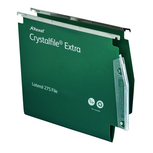 Rexel Crystalfile 275 Extra Lateral File Standard Green (Pack 25) 70637
