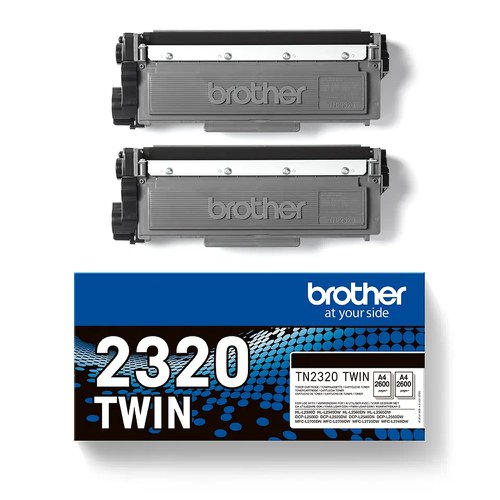 Brother Toner Cartridge High Capacity Black (Pack 2) TN2320TWIN