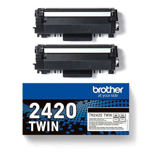 Brother Toner Cartridge High Capacity Black (Pack 2) TN2420TWIN