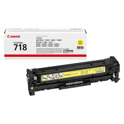Canon 718Y Toner Cartridge Yellow 2659B002