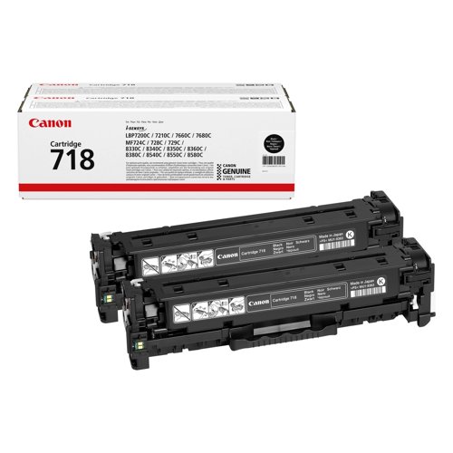 Canon 718VP Toner Cartridges Black (Pack 2) 2662B005