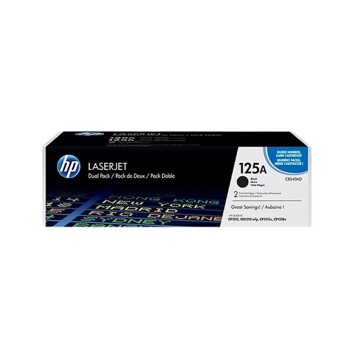 HP No.125A Toner Cartridge Black (Pack 2) CB540AD