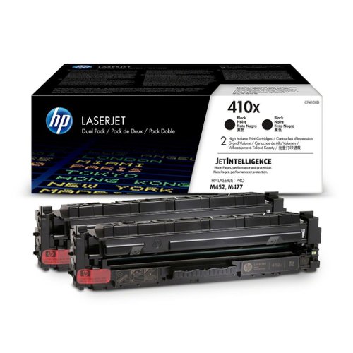 HP No.410X Toner Cartridge High Capacity Black (Pack 2) CF410XD
