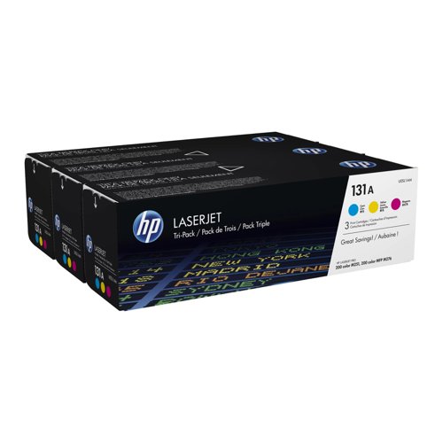 HP No.131A Toner Cartridge Cyan/Magenta/Yellow Value Pack U0SL1AM