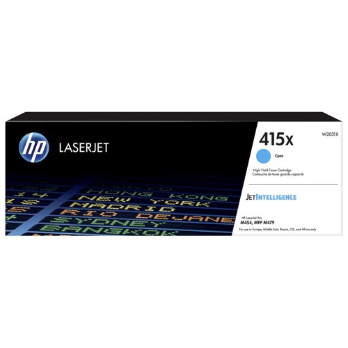 HP No.415X Toner Cartridge High Capacity Cyan W2031X