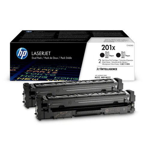 HP No.201X Toner Cartridge High Capacity Black (Pack 2) CF400XD