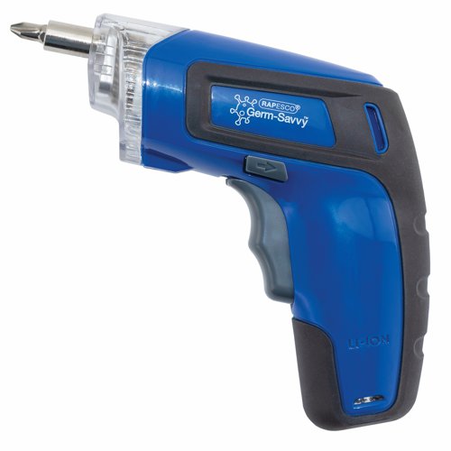 Rapesco Germ-Savvy Antibacterial Cordless Screwdriver 3.6V Blue 1640