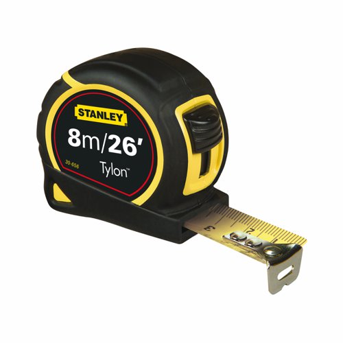 STANLEY Retractable Tape Measure with Belt Clip 8m/26ft 0-30-656