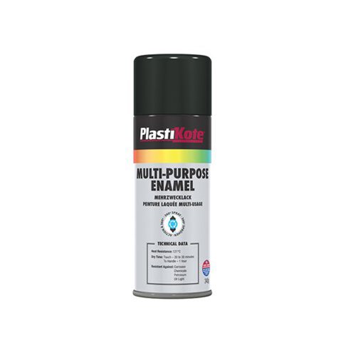 PlastiKote Multi Purpose Enamel Spray Paint Gloss Black 400ml 440.0060100.076