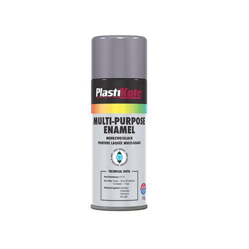 PlastiKote Multi Purpose Enamel Spray Paint Gloss Grey 400ml 440.0060105.076