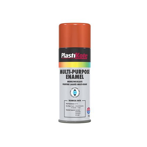 PlastiKote Multi Purpose Enamel Spray Paint Gloss Orange 400ml 440.0060110.076