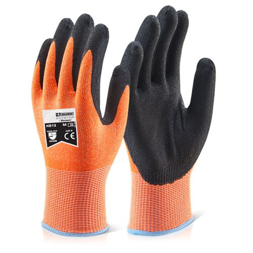 Beeswift Kutstop Micro Foam Nitrile Cut Level 3 Size 10 Amber (1 Pair) KS13XL