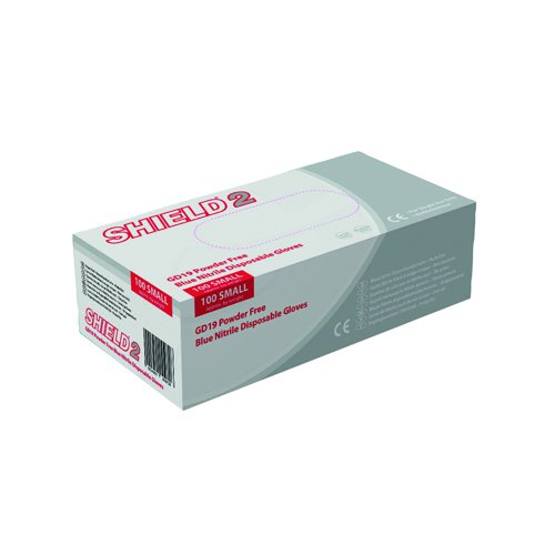 Shield Powder-Free Nitrile Blue Gloves Extra Large (Pack 100) GD19XL