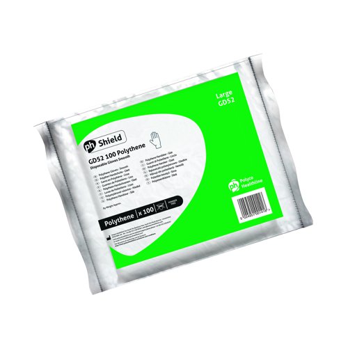 Shield Polythene Gloves Bag Large Clear (Pack 100) GD52