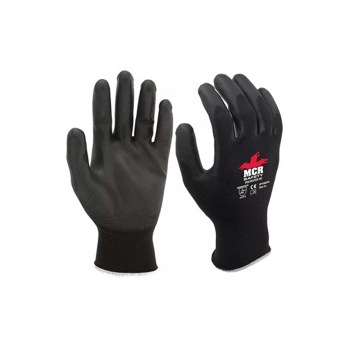 MCR Safety Lightweight PU Coated Gloves Black Size 10 (1 Pair) 751037-10